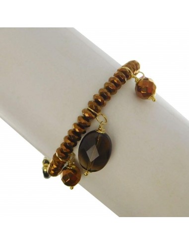 FILICUDI bracelet jewelry Rajola in smoky quartz hematite and silver 45-392-618