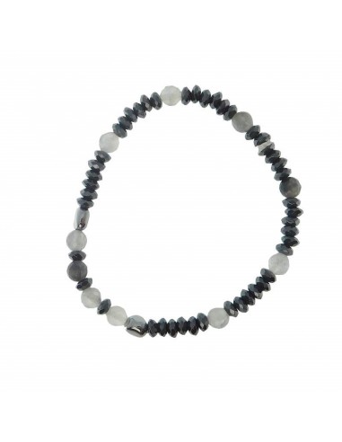 Rajola bracelet IBISCO in hematite and gray quartz B10-1-218L