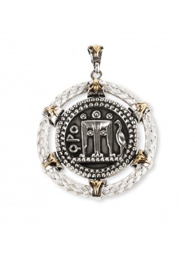 Gerardo Sacco pendant in silver and gold with coin 27862
