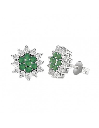 Bliss Elisir earrings in white gold emeralds and diamonds 20081604