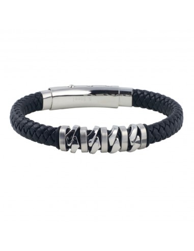RossoAmante bracelet in steel and braided leather UBR476PQ