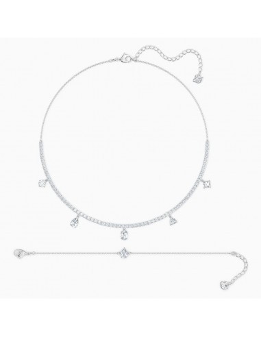 Swarovski Deluxe Tennis Set necklace and bracelet rhodium plated 5570195