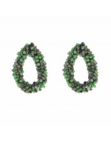 Rajola GALILEO earrings in zoisite rubies and gold 54-404-5OR