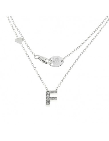 Salvini Be happy necklace with letter F in white gold and diamonds 20089235