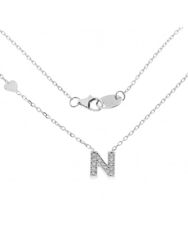 Salvini Be happy necklace with letter N in white gold and diamonds 20089243