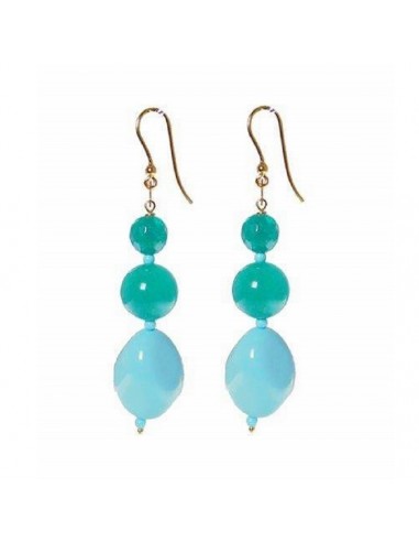 Rajola Odessa women's earrings in agate and turquoise paste 45-408-11OR