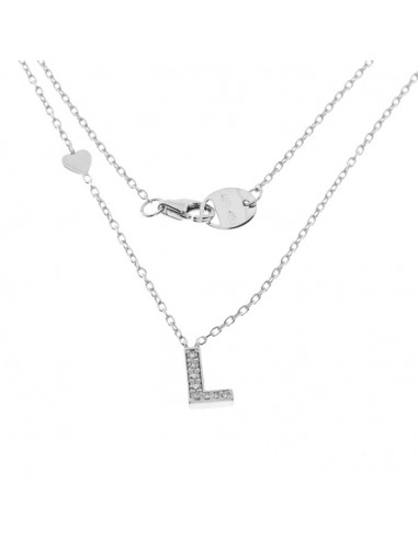 Salvini Be happy necklace with letter L in white gold and diamonds 20089241
