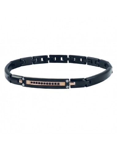 RossoAmante man bracelet in PVD steel and black spinels UBR495QR
