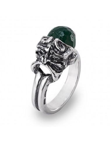 Gerardo Sacco woman's ring with mask and agate 280208ve