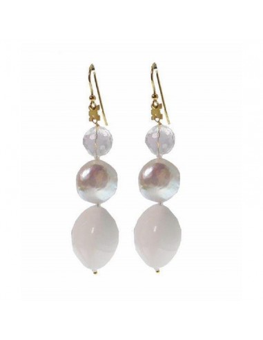 Rajola Women's Odessa earrings in white paste pearls and silver 45-408-8OR