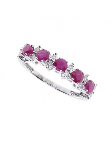 Bliss Rugiada woman ring in white gold diamonds and rubies 20091475