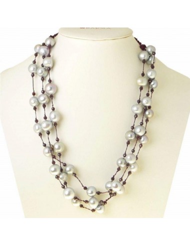 Rajola ALBA collana da donna in perle grigie e argento 45-290