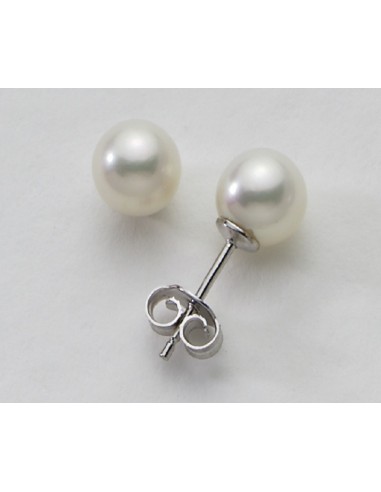 Mikiko Women's earrings in white gold with pearls MGTR80B