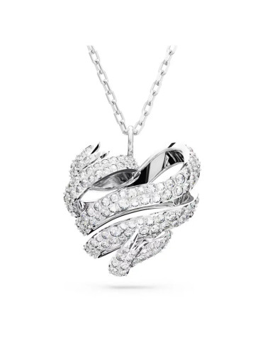 Swarovski Volta women's rhodium plated heart necklace 5647584