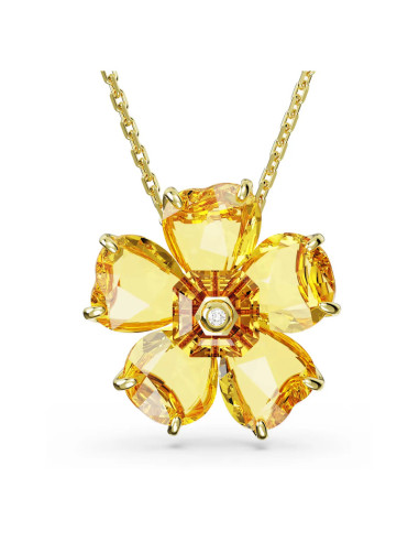 Swarovski Florere gold plated yellow flower women's necklace 5650570