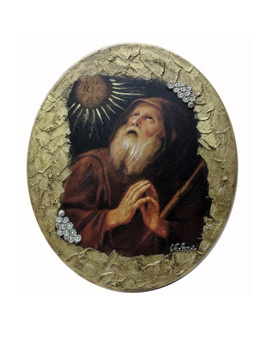 Quadro San Francesco di Paola in legno e argento ZCO-9614