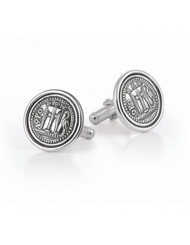Gerardo Sacco Magna Grecia cufflinks in silver with coin 40016