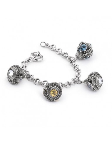Gerardo Sacco Trottole bracelet in silver and faceted zirconia 33708