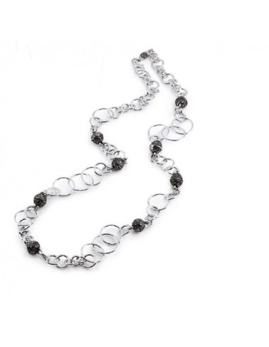 Gerardo Sacco Long silver necklace with synacles 33744