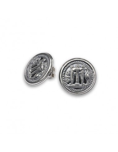 Gerardo Sacco Silver earrings with coins 39081