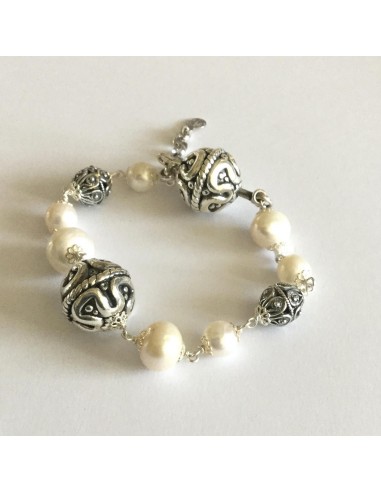 Gerardo Sacco bracelet with pearls and silver sinacles 27642Bb